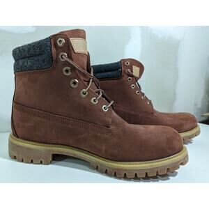 TIMBERLAND Premium 6inch WATERPROOF BOOT RUST/BROWN NUBUCK A1UVX SIZE US 10.5